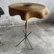 Set of 2 vintage Italian side tables in raffia.