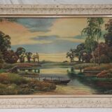 Framed canvas painting