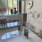 Roche Bobois stone and glass sculpture shelf 1970s