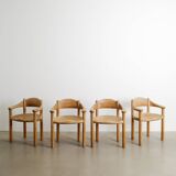 Vintage Danish Set of Eight Rainer Daumiller Wooden Dining Chairs, 1970s