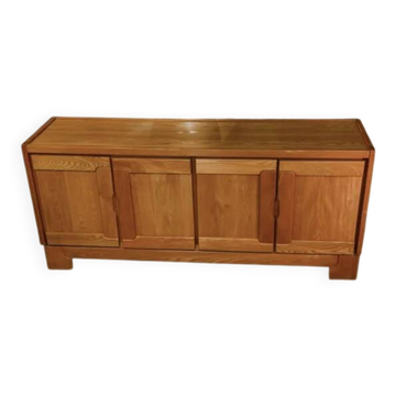 Elm wood sideboard in the style of Maison Regain, 1960s