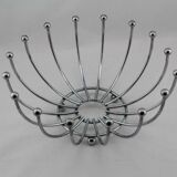 Vintage chrome metal fruit bowl