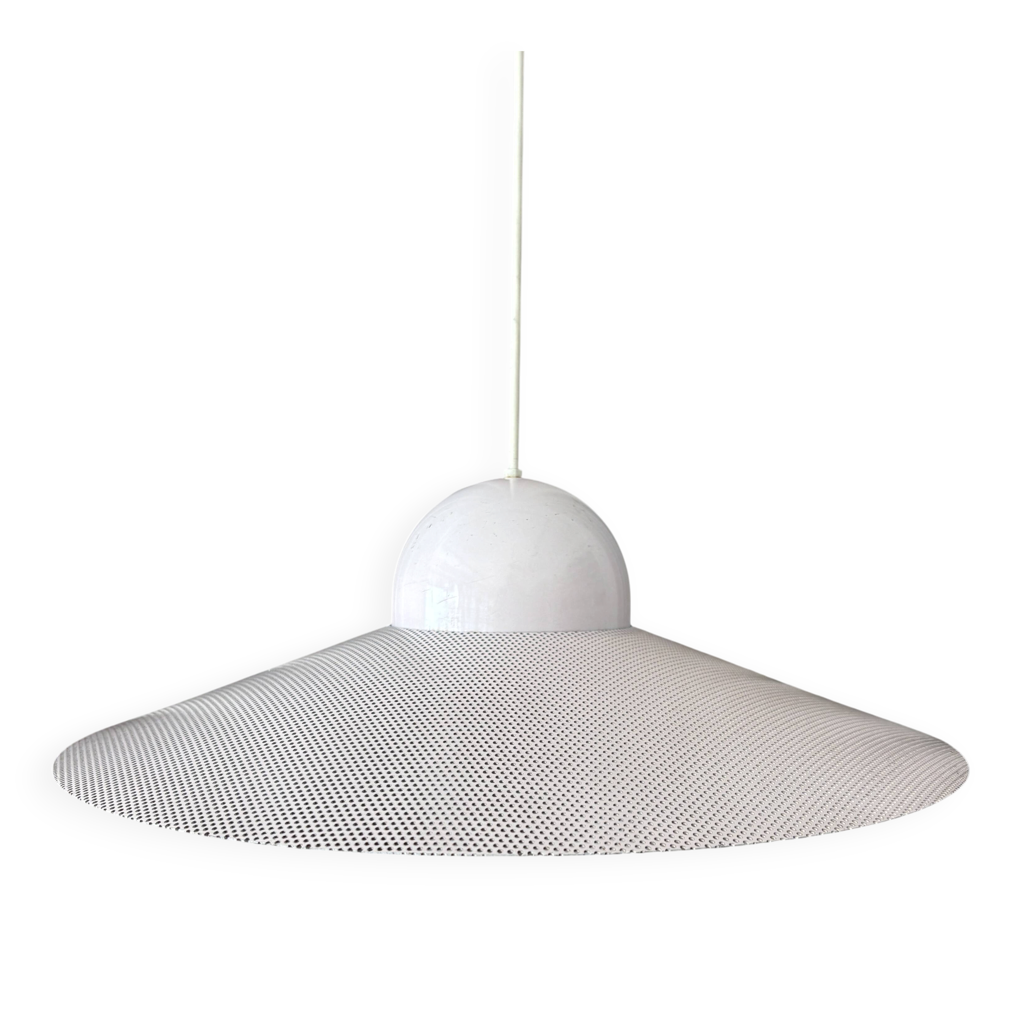 Vintage IKEA LYRIK Pendant Lamp | Soft Pink Perforated Metal | 1984 Scandin