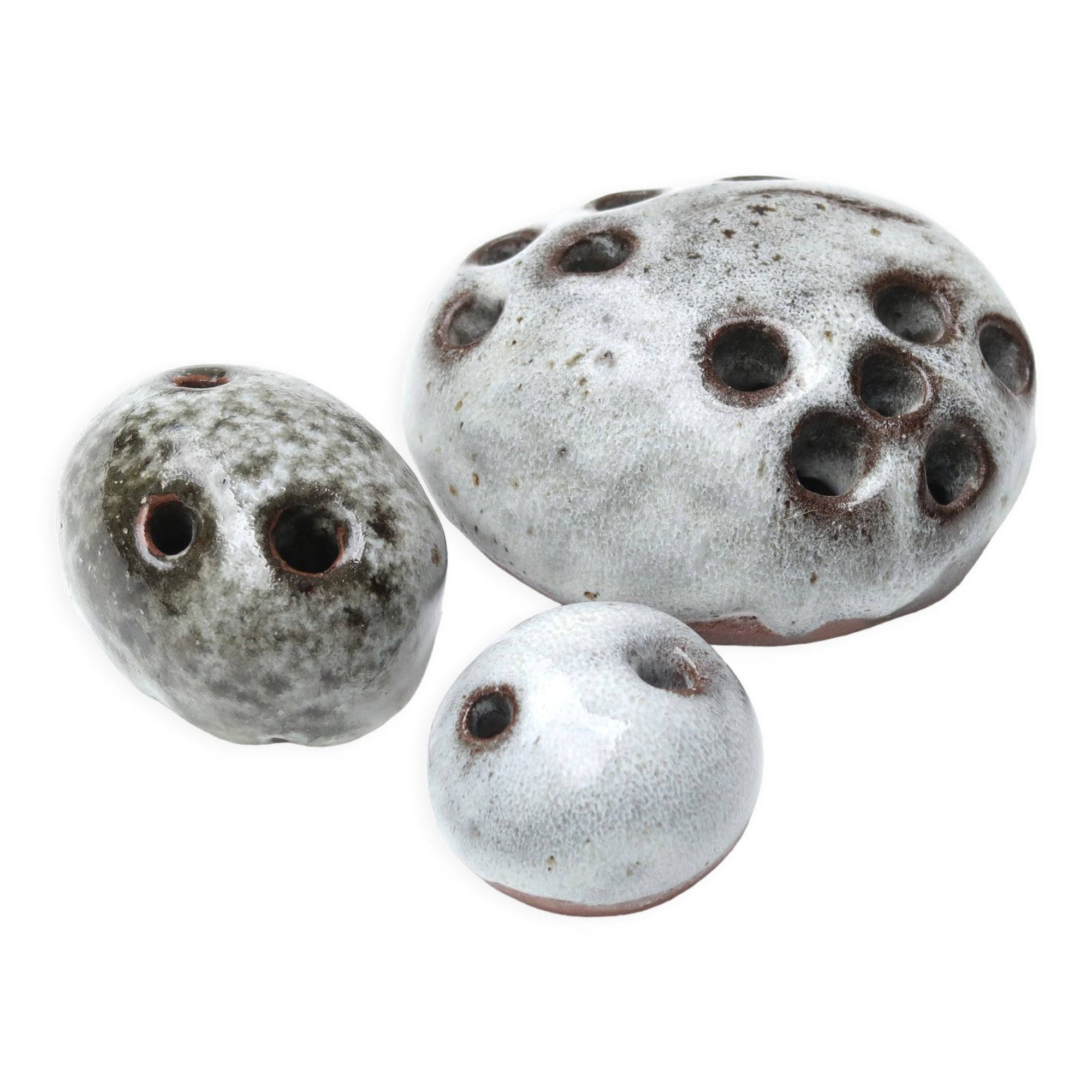 Set de 3 pique fleurs en grès de Jeanne et Norbert Pierlot