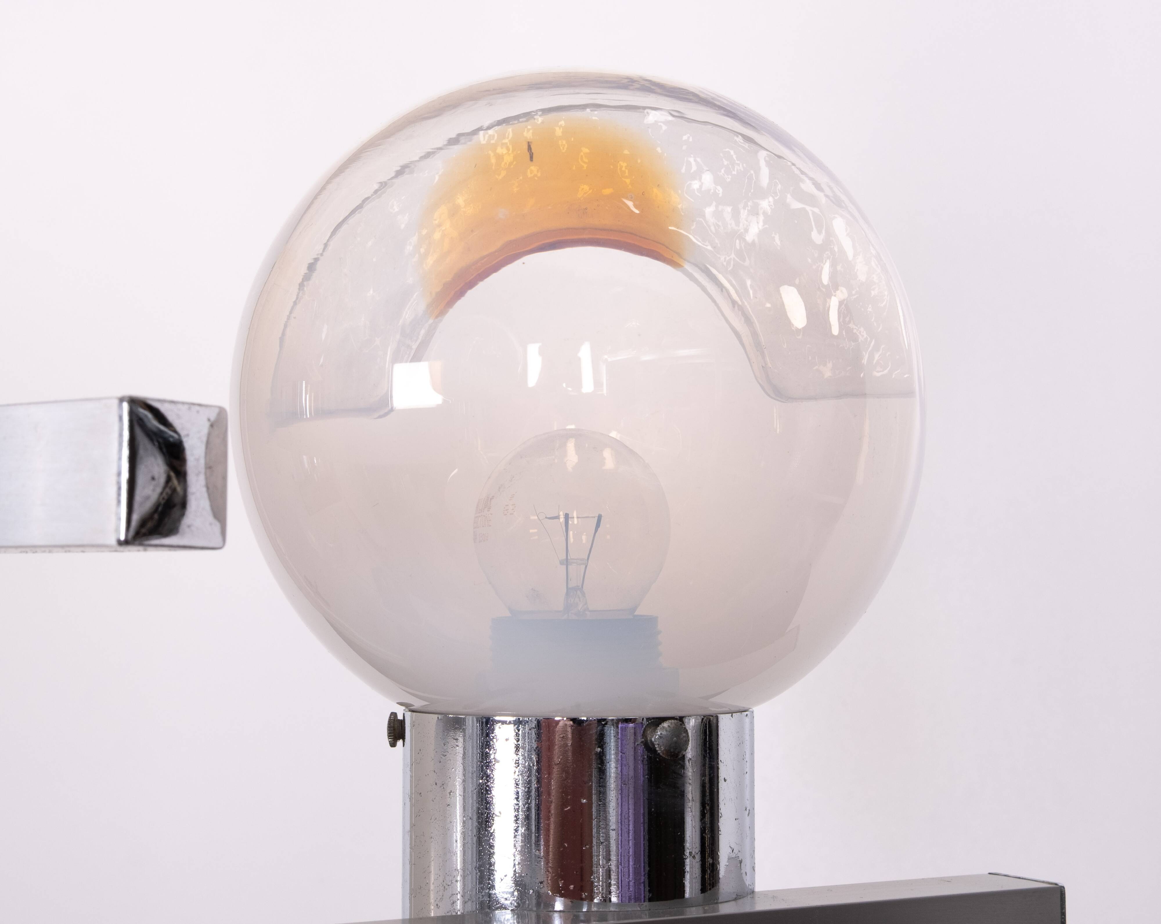 Mazzega Murano Chandelier / Space Age Glass Pendant Light 1970s Italy