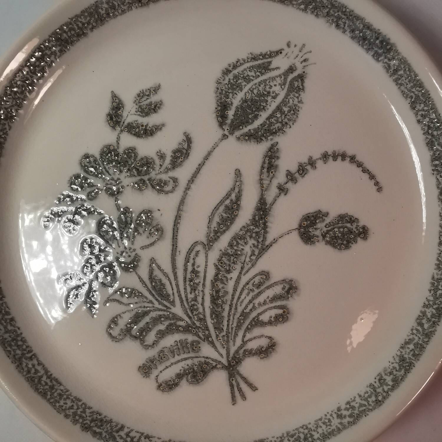 6 Ceramic Plates Vintage Botanical Floral Decor TBE