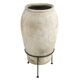 Large terracotta jar on foot