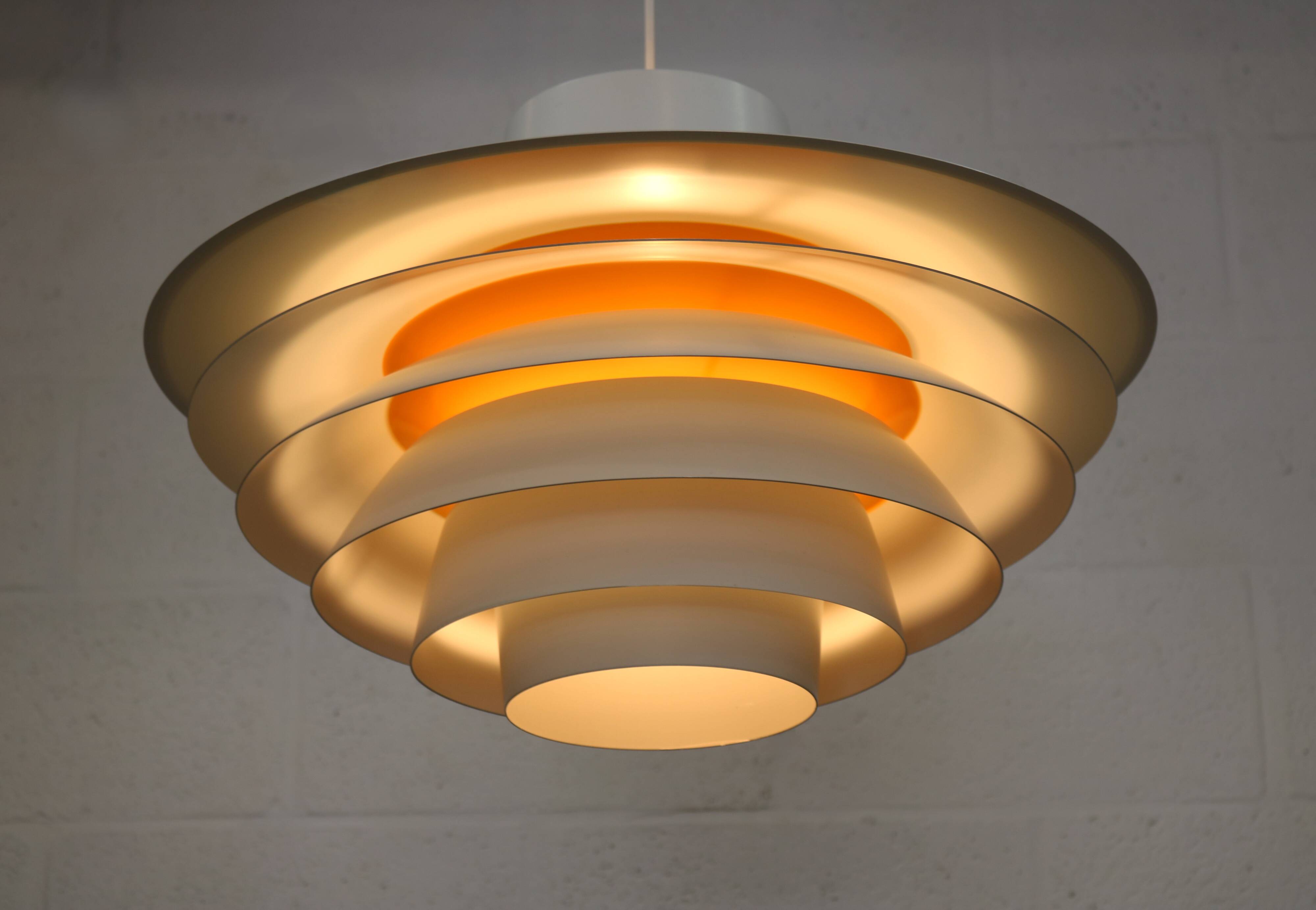 XL Verona Pendant by Svend Middelboe - 1980s Scandinavian  - White/Yellow