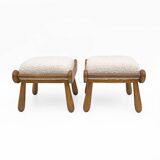 Paire de tabourets en hêtre de style Philip Arctander, années 1960