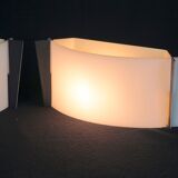 Pair of mid-century wall lamps in black metal and perspex, france