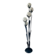 Vintage floor lamp 5 lamps in opaline and blue metal