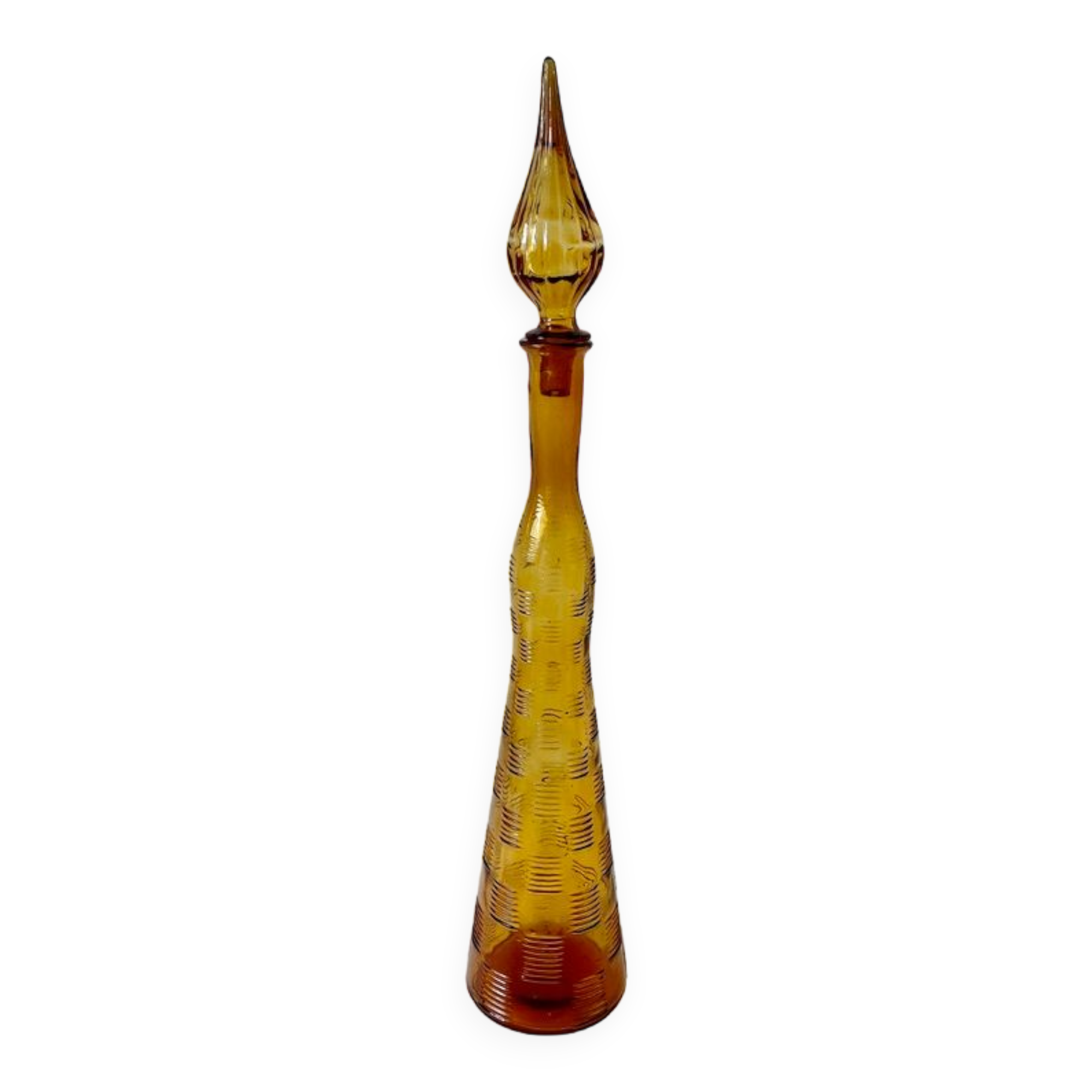 Genie bottle Empoli Murano Italy Vintage amber 1950
