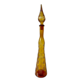 Bouteille Genie empoli Murano Italie Vintage ambre 1950