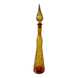 Genie bottle Empoli Murano Italy Vintage amber 1950