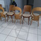 Suite of 6 chairs Baumann model Mondor and Seagull 1960