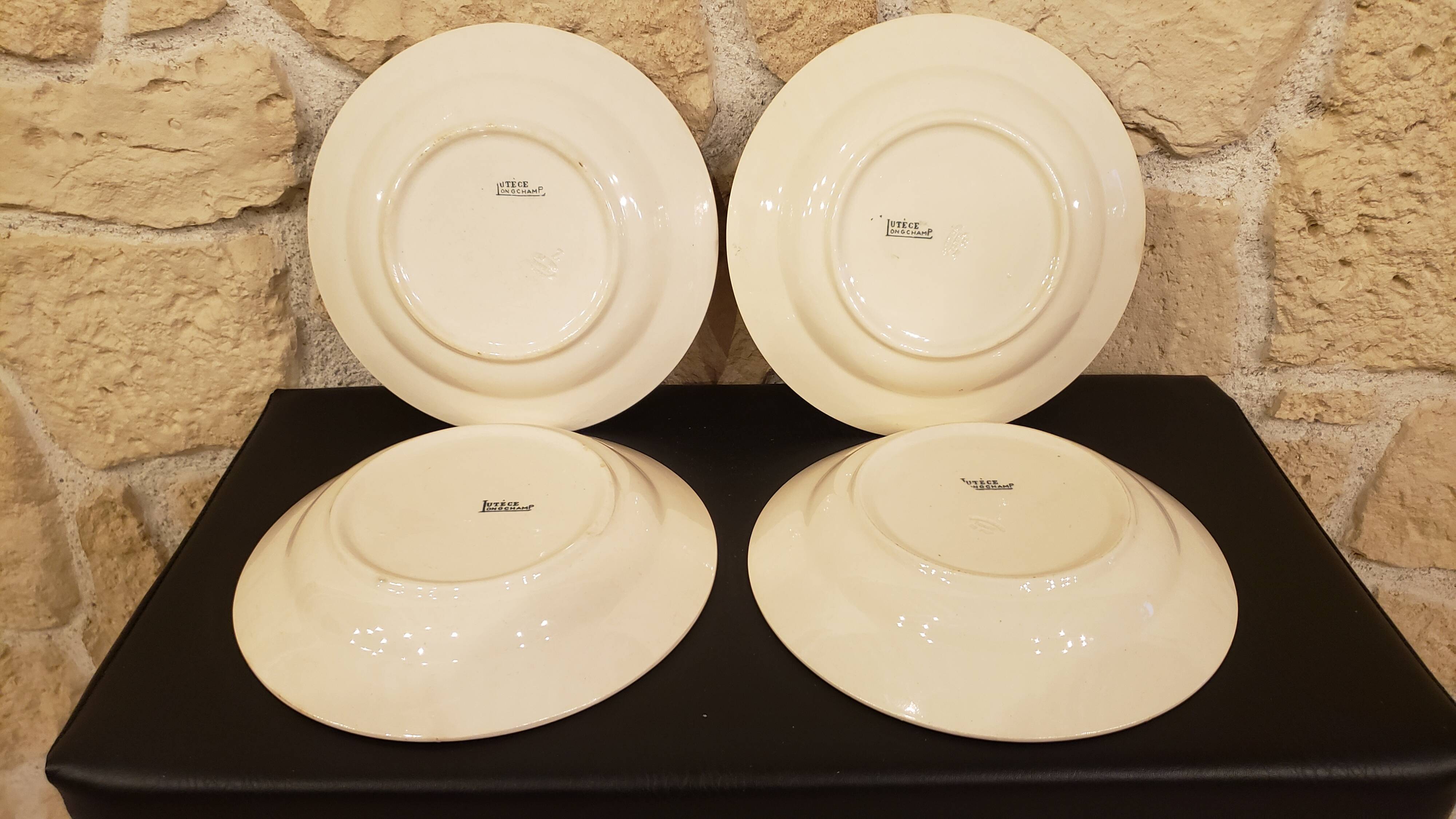 4 Longchamp ironware soup plates