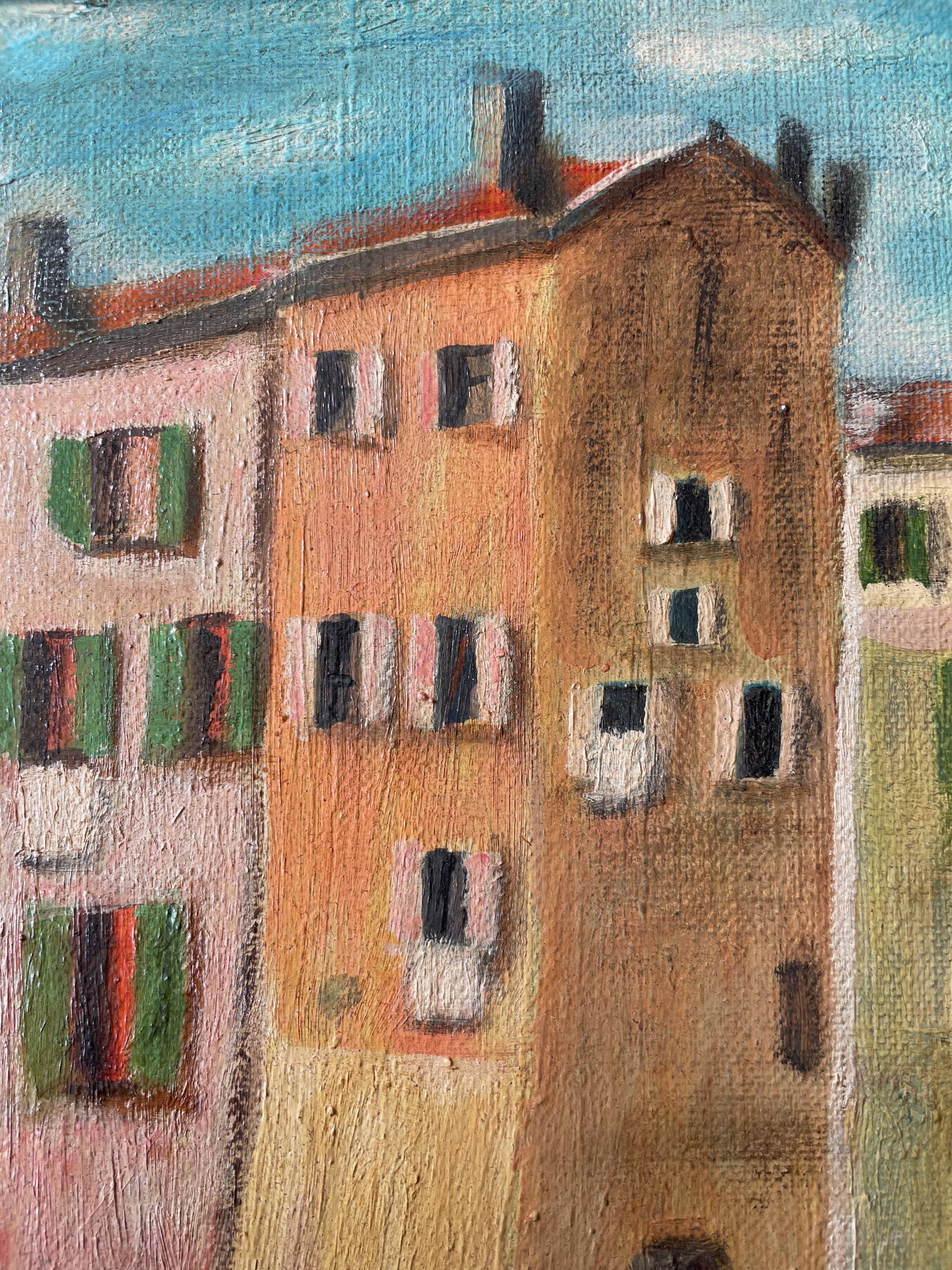 Modern painting Saint Tropez, the Ponche XXth