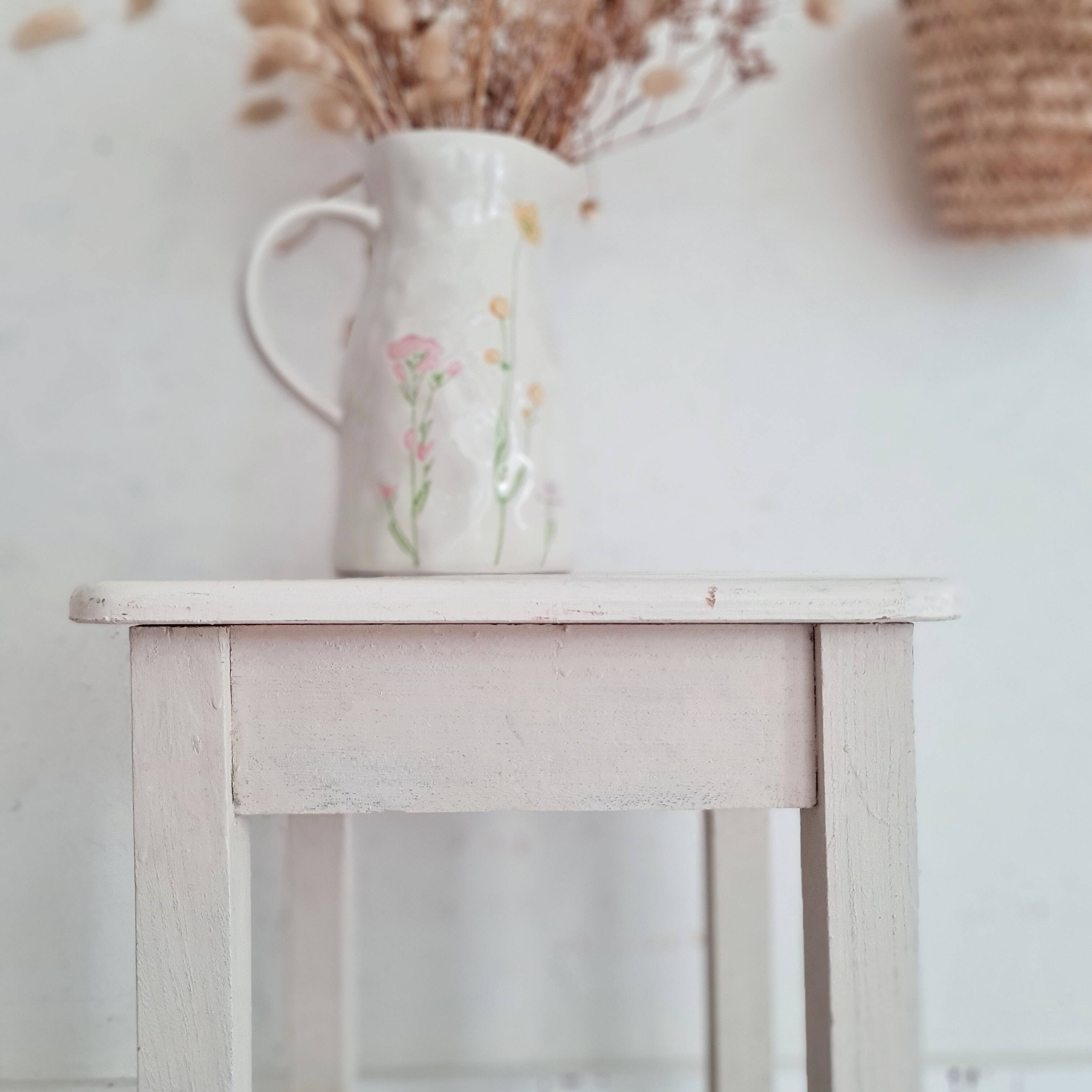 Old stool with white patina