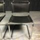 Paire de chaises S33 cuir noir et chrome
