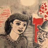 Vintage portait of gentleman and wooman by ink