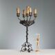 Wrought iron five-light torchère with twisted serpent - Italy late 19th century