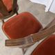 Vintage Tyrolean Dining Chairs: Set of 4, Red Fabric Seat, 1970s