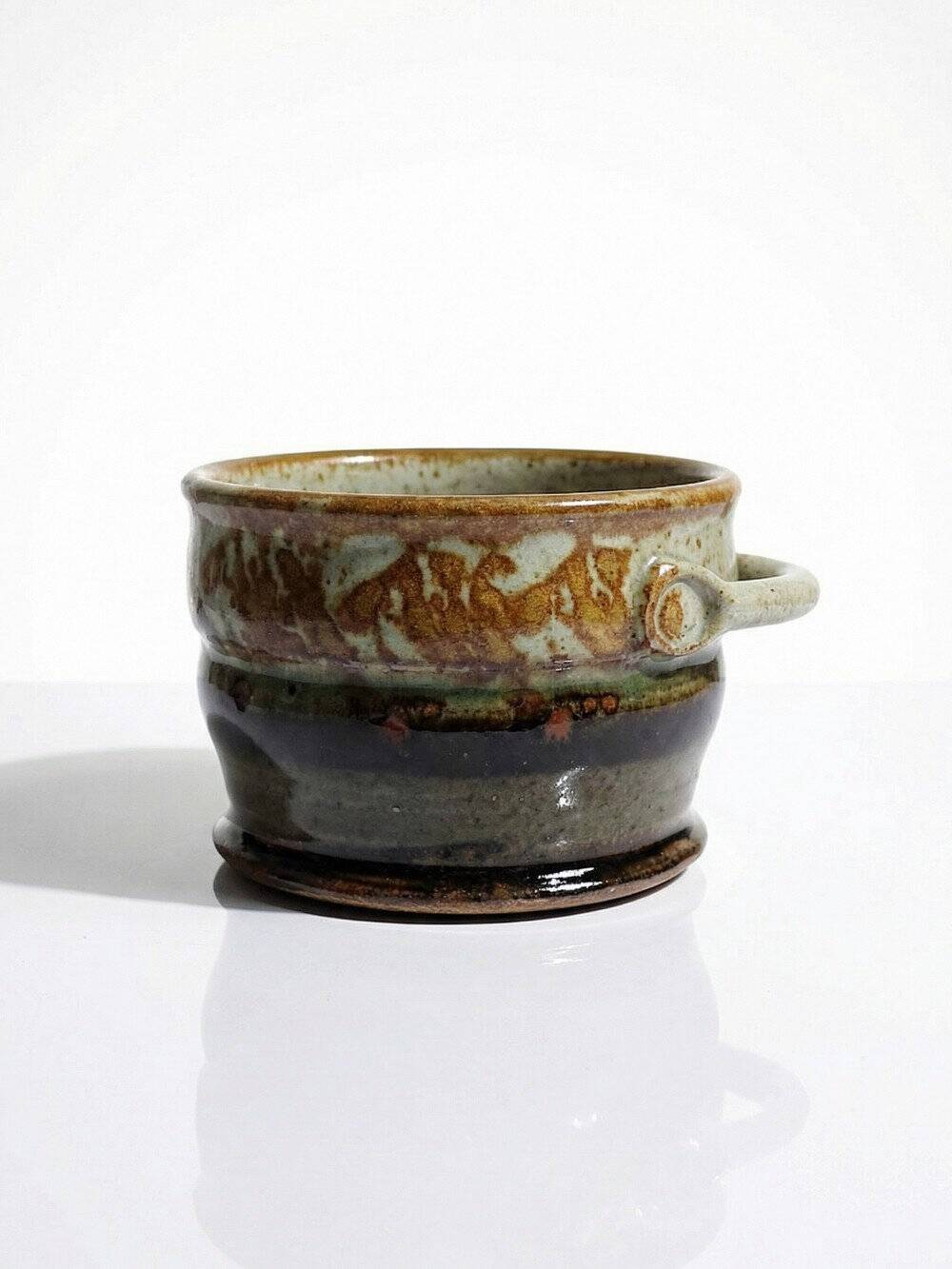 Large glazed stoneware vintage Japanese-style mug signed from the 90s-2000s.