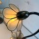 Set of 2 vintage lotus table lamps / capiz shell lamps