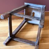 Old workshop stool, solid wood kitchen