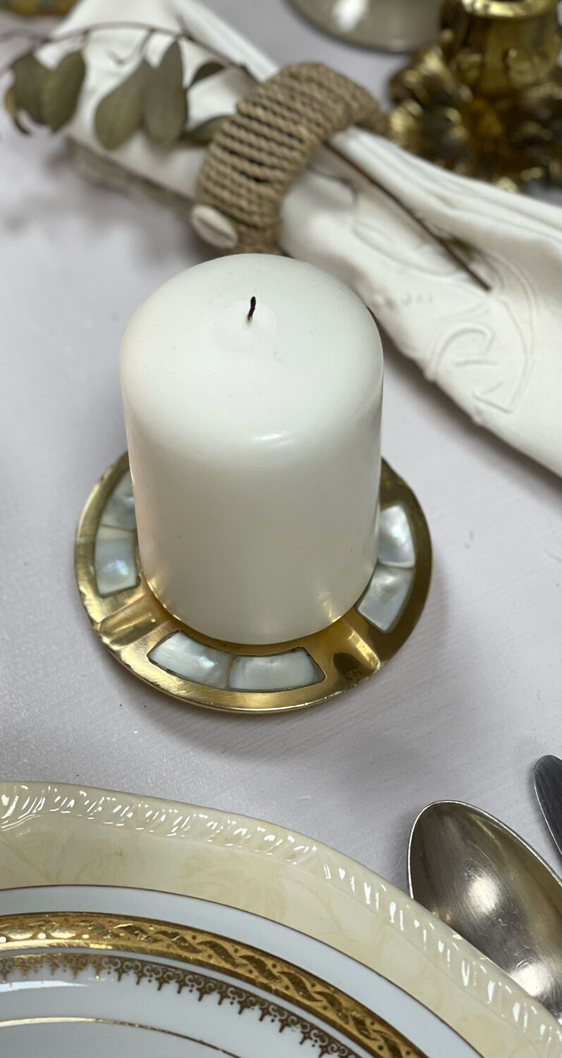 Ashtray brass and mother-of-pearl