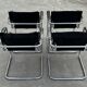 Ensemble de 4 chaises cantilever design noir et chrome fabriquées en Italie