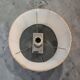 Stainless steel and suede lamp