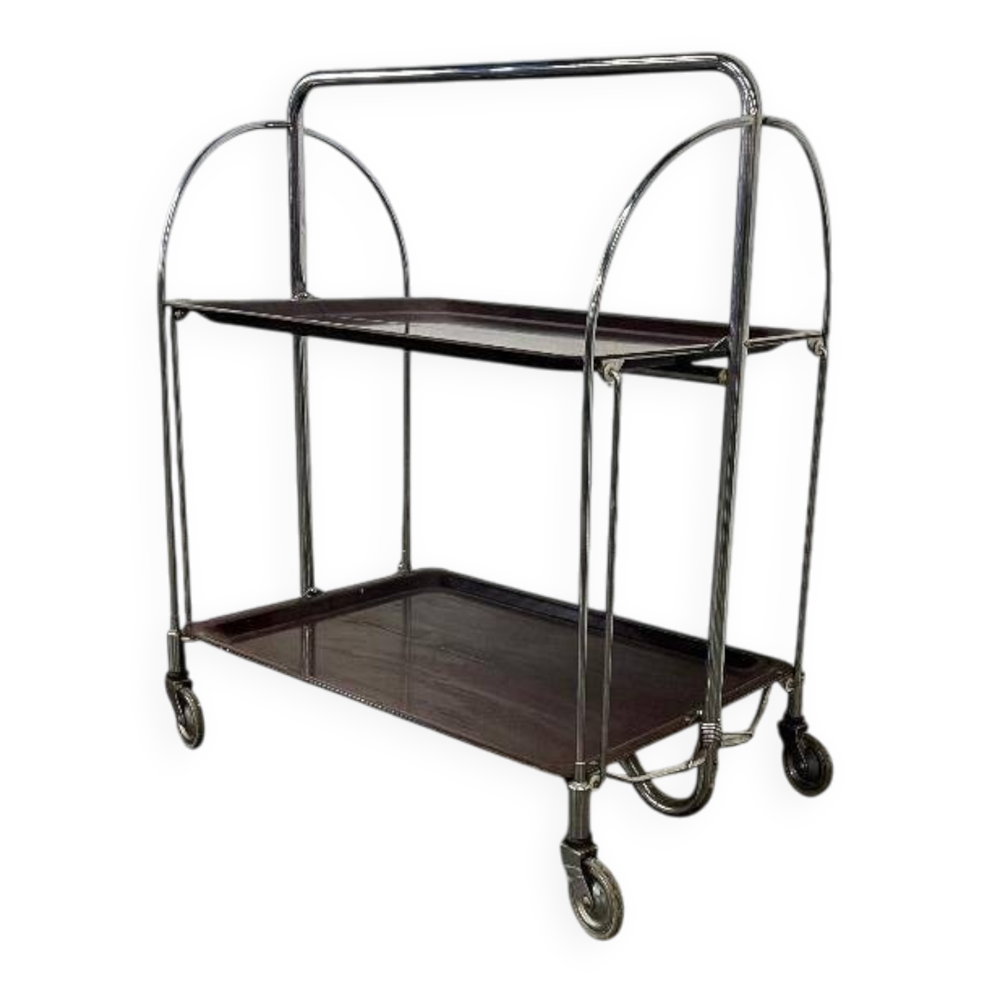 Vintage folding side table / bar cart / side table