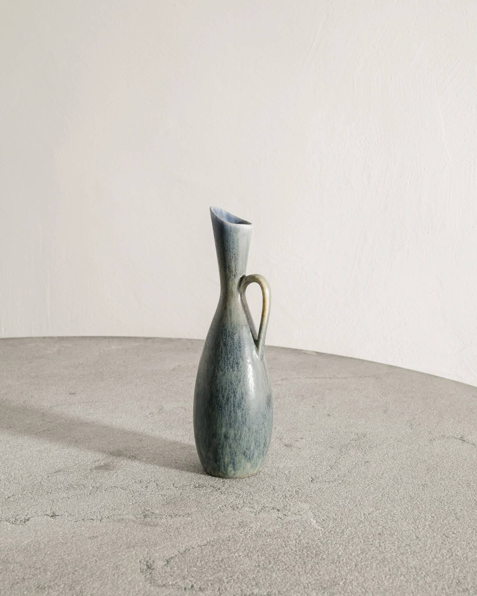 Vintage Swedish Mid Century Blue Pitcher by Carl-Harry Stålhane, 1950s