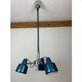 Rolly chandelier 3 blue adjustable spots, 70s