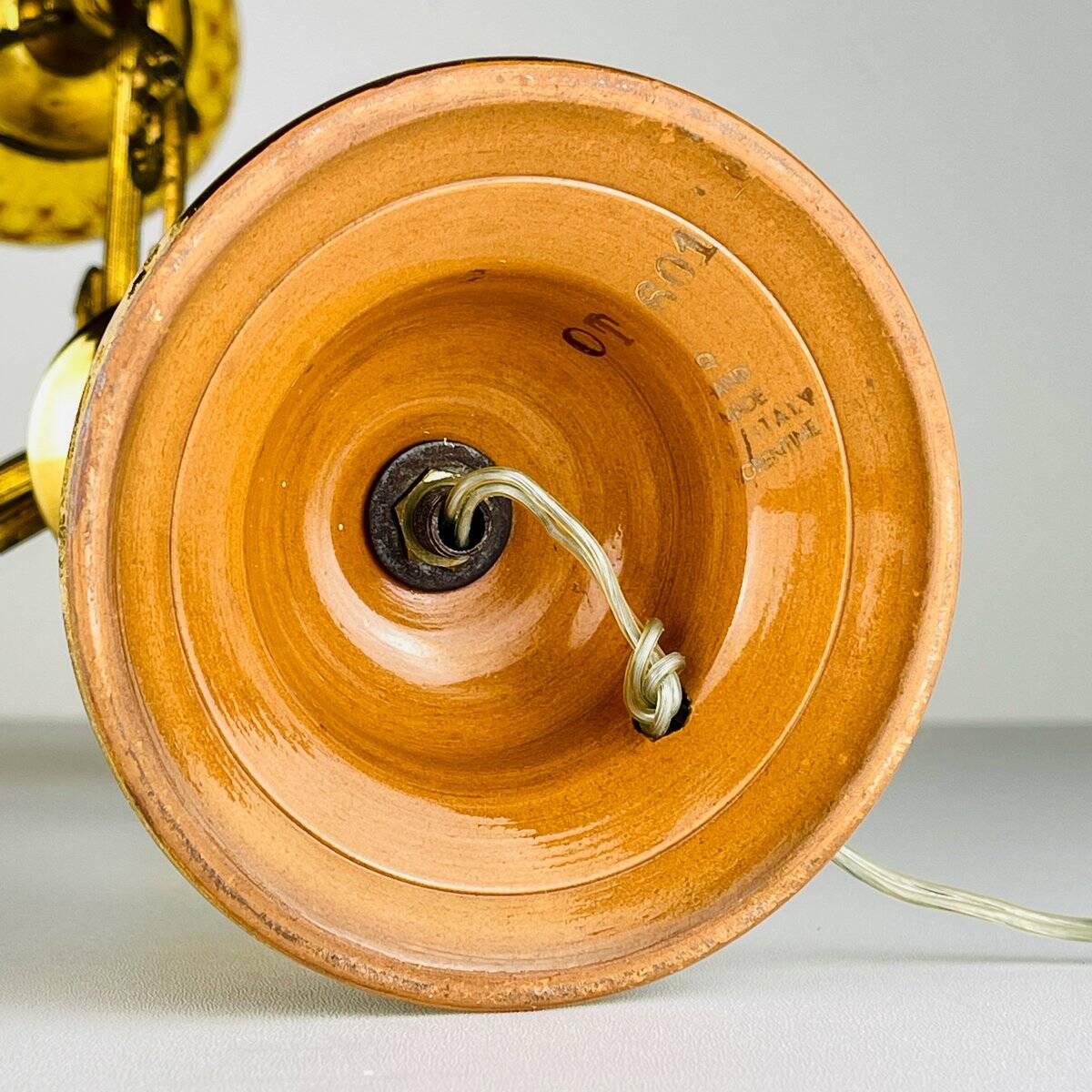Lampe de table à 3 bras Chasse par C. Florentine, Italie, années 1950