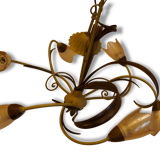 Bronze chandelier ceiling light with glass tulips