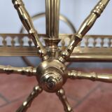 Rolling bar cart in brass and glass, mid-century, Italy