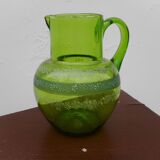 Green glass pitcher