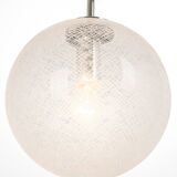 Small chrome Limburg pendant light with glass ball, Germany, 1970s.