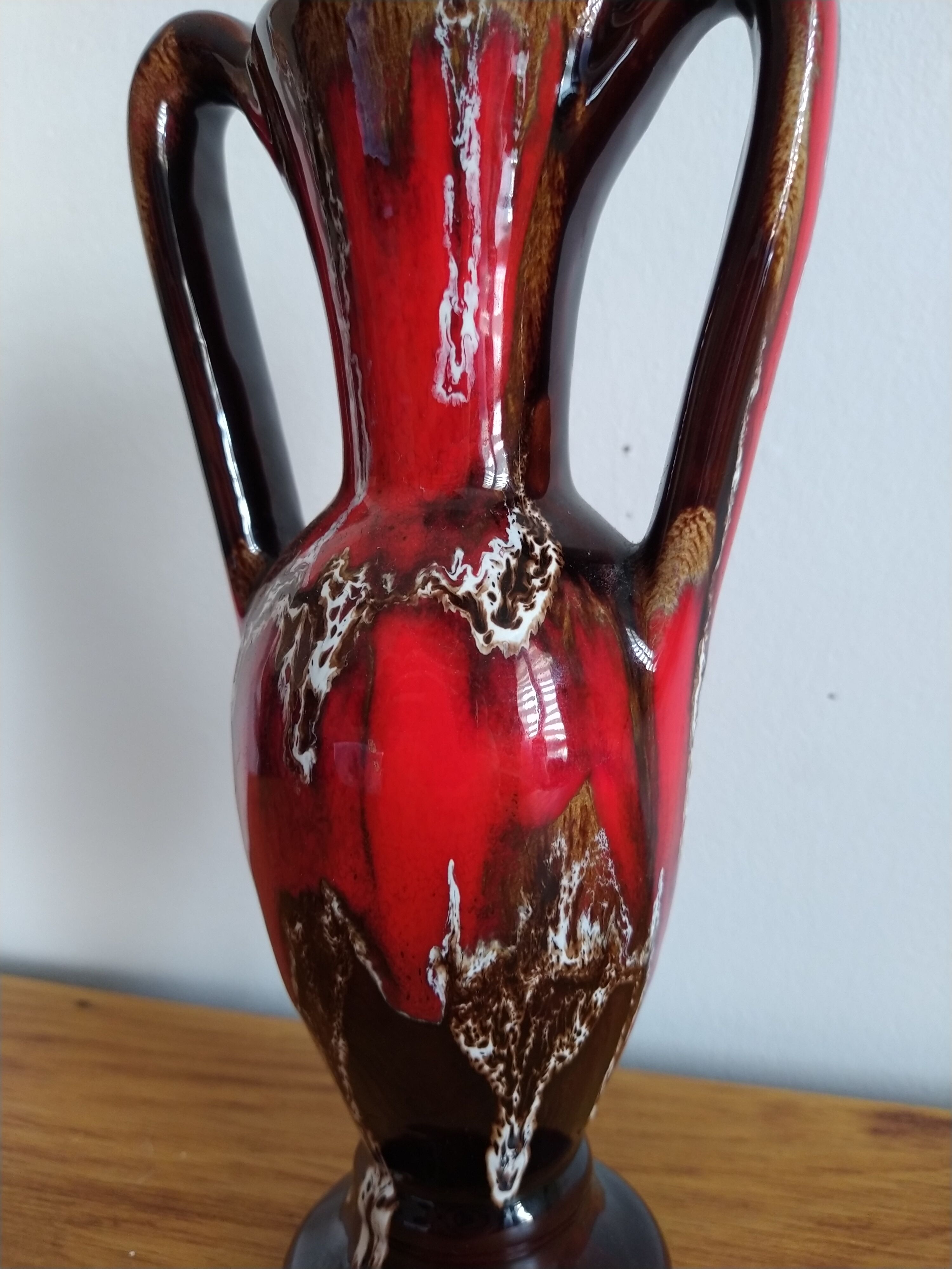 Painted vintage Vallauris ceramic vase