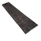 Distressed turkish narrow runner 290 x 60 cm wool vintage rug, overdyed black