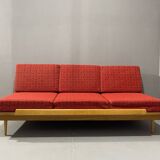 Mid-century folding sofa bed by Drevotvar, 1970s, Czechoslovakia