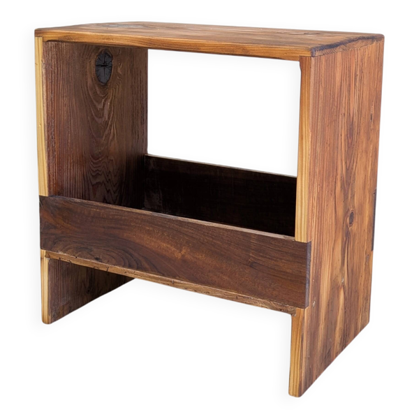 Banc / tabouret rangement bois massif esprit cottage brocante