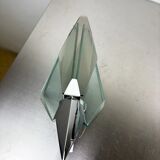 Veca sconce, Murano blue cut glass & black lucite, Italy, circa 1970s