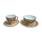 Karolina porcelain cup and bowl set – gold marbled design – Made in Poland