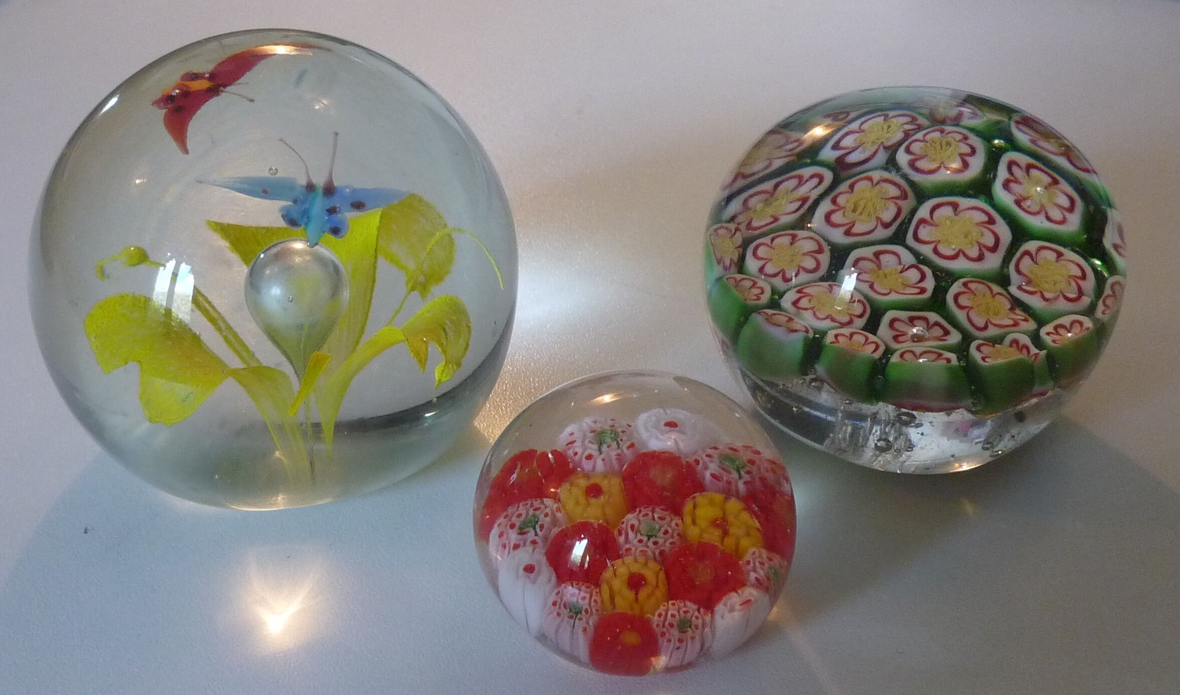Lot of 3 balls of sulphide, vintage 70s