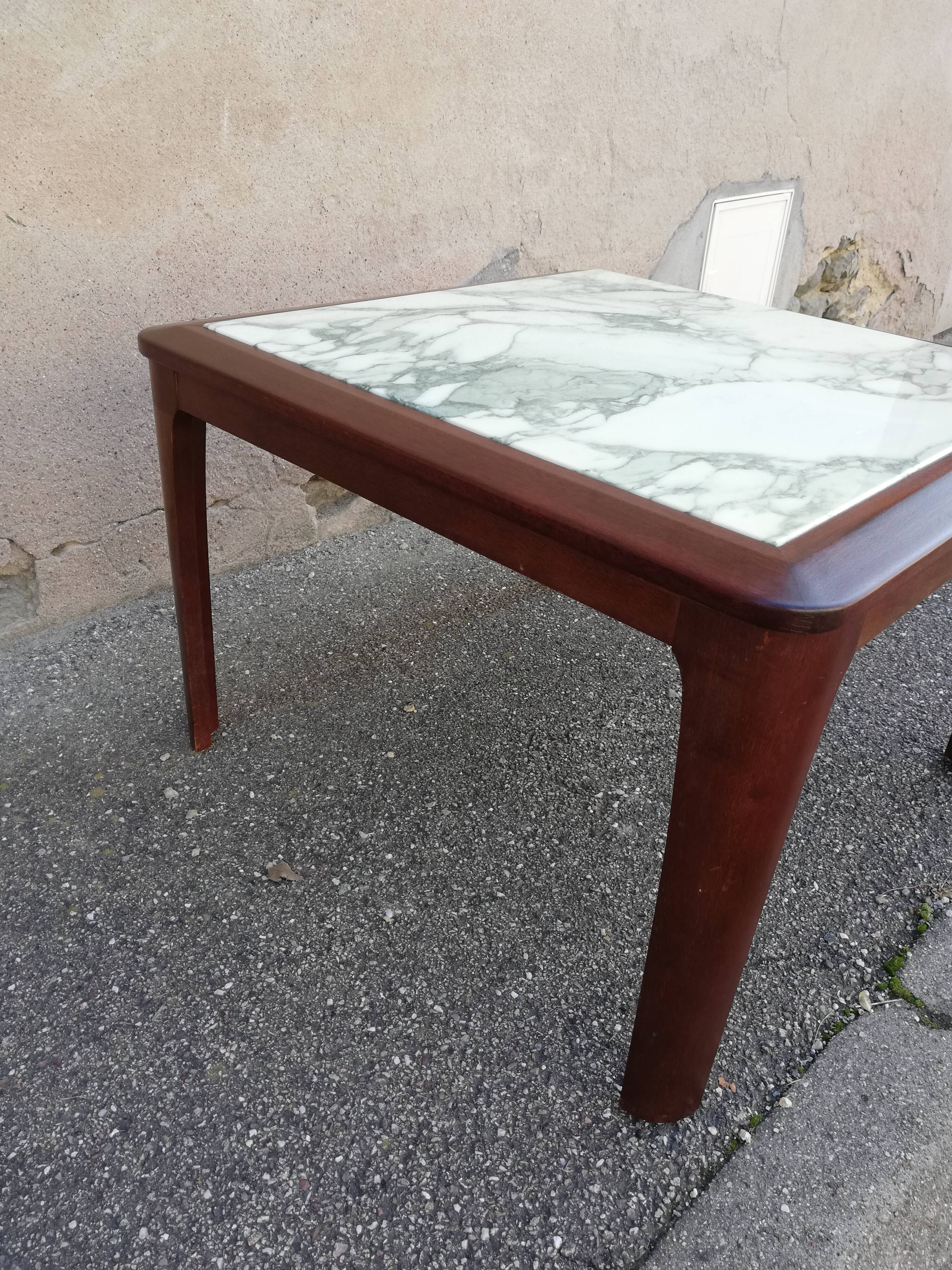 Scandinavian coffee table green marble