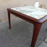 Scandinavian coffee table green marble