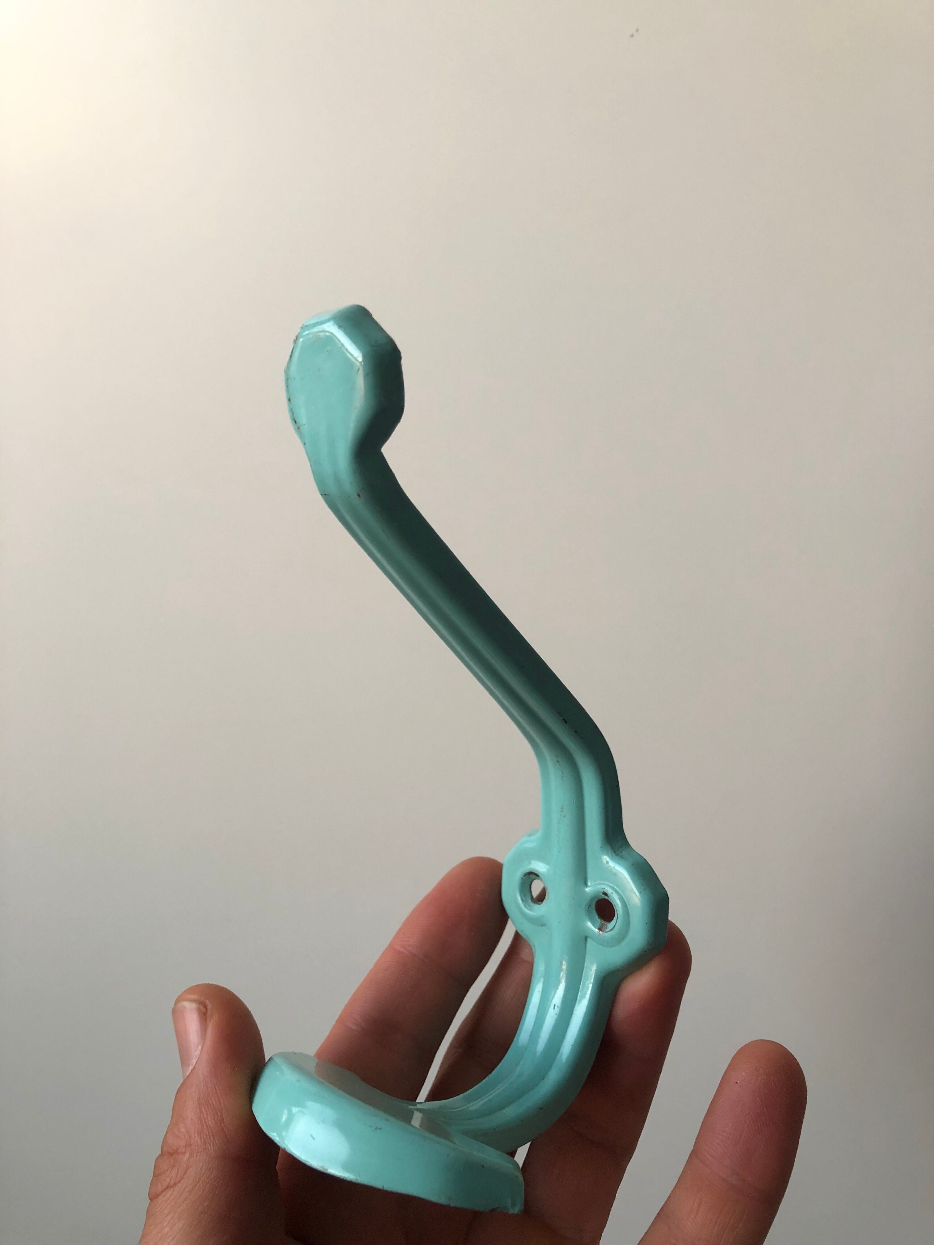 Vintage enamelled metal hook